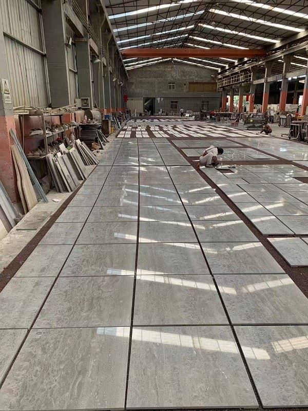 light grey marble floor tiles