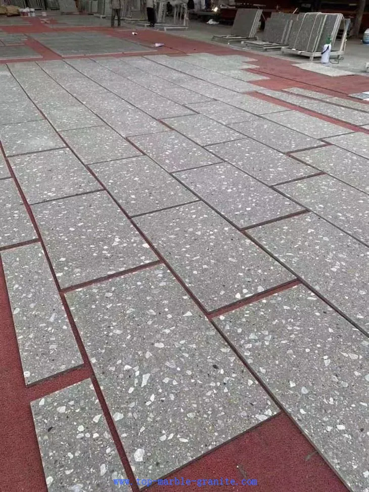 Terrazzo white and grey color tiles
